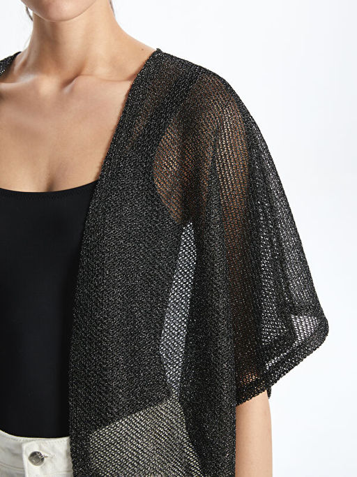 ?al Yaka Parlak G?r?n?ml? Kad?n Kimono