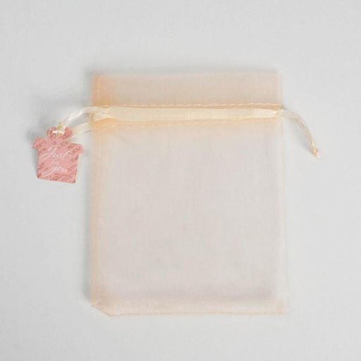 Цена за 10 шт. Мешочек подарочный органза оранжевый Для тебя, с шильдиком, 10 х 12 см +/- 1.5 см - Дарите счастье фото 2