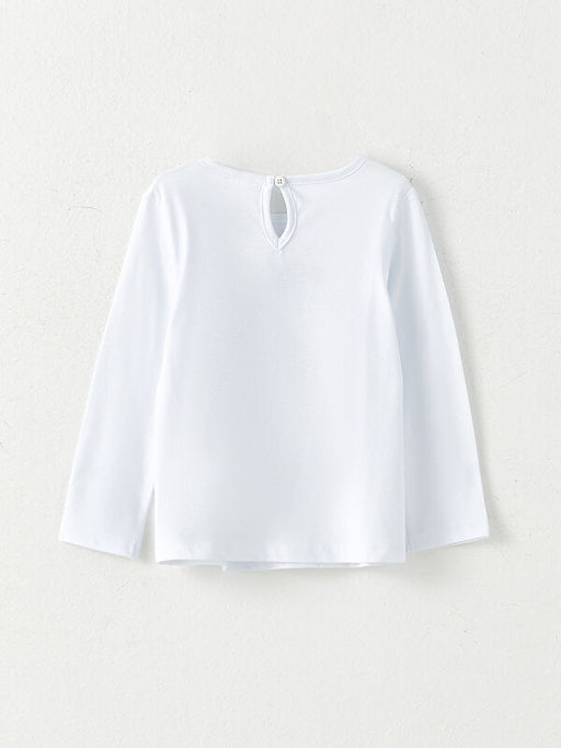 Bisiklet Yaka Uzun Kollu Atat?rk Bask?l? K?z Bebek Ti??rt - Waikiki фото 2