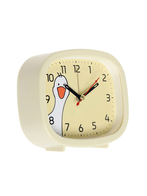 Будильник «Гусь», плавный ход, 12.5×10.5 см, жёлтый