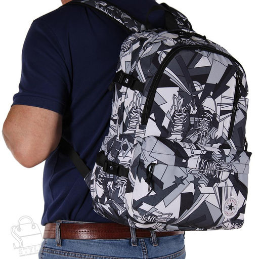 Рюкзак мужской текстильный 1879P black white Sikail - S-style фото 2