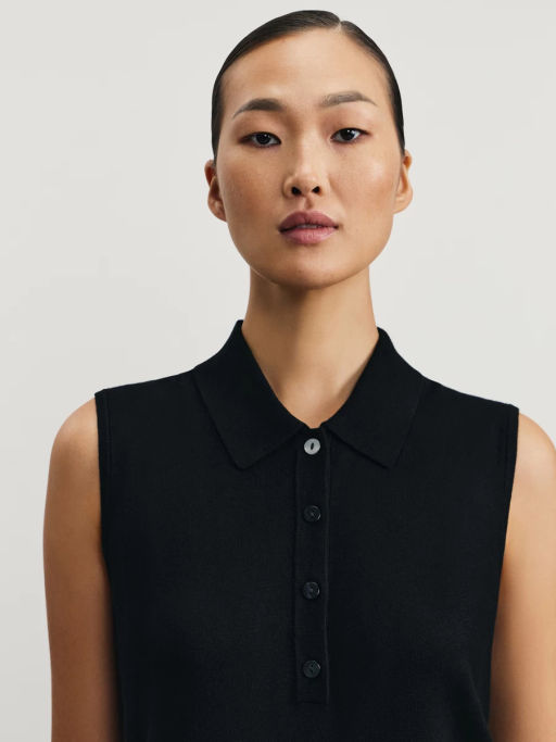 Трикотажный топ с воротником поло / Zarina фото 6