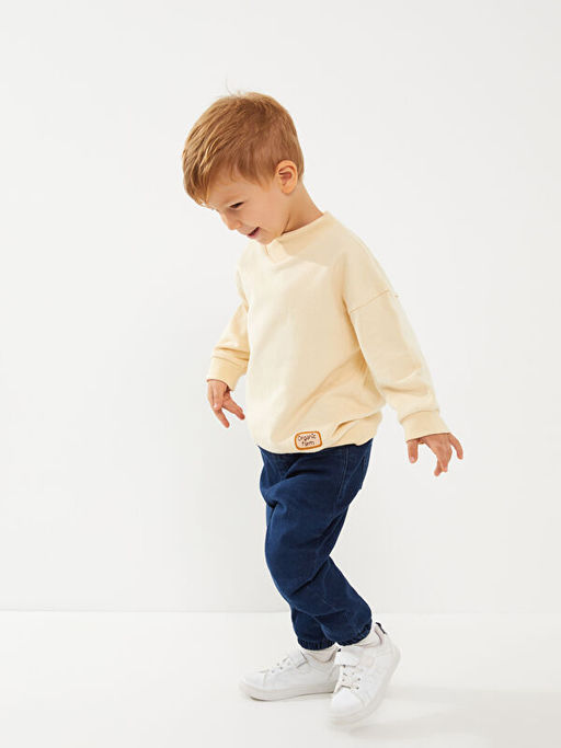 Bisiklet Yaka Uzun Kollu Basic Erkek Bebek Sweatshirt - Waikiki фото 2