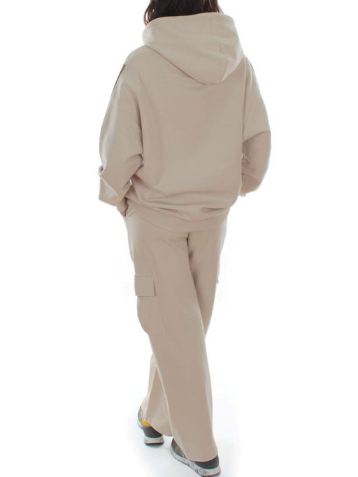 3156/3157 BEIGE/BROWN Костюм спортивный женский (95% хлопок, 5% эластан)