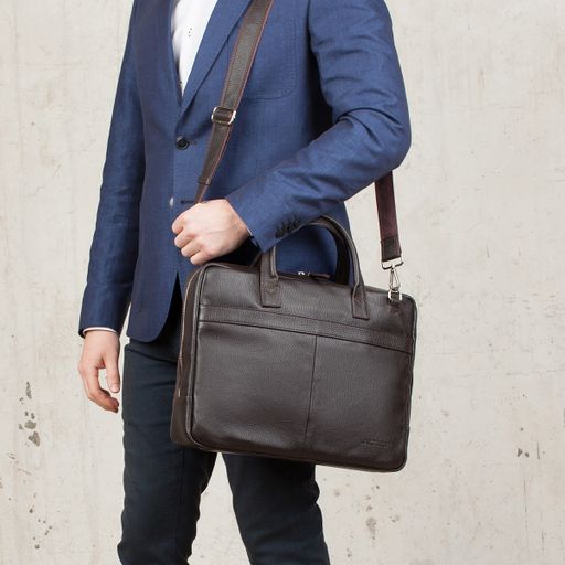 Кожаная деловая сумка для ноутбука Carter Black - Lakestone фото 17