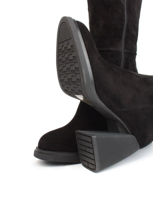 02-FN935-2M BLACK Сапоги зимние женские (натуральная замша, байка, натуральный мех)