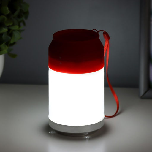 Ночник «Фоси» LED 5 режимов от батареек 3хААА бело-красный 6.5×6.5×11.5 см