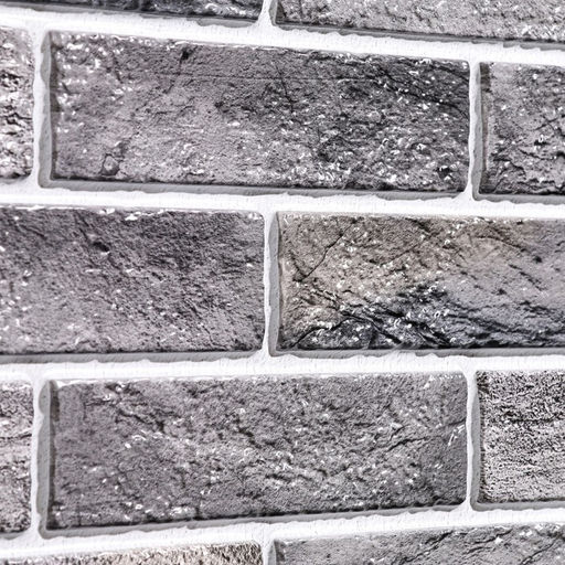 Стеновая панель ПВХ «Кирпич Бисмарк», 485×960 мм, цвет серый