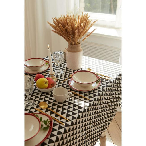 Скатерть Доляна Треугольники 145х1453см,100%пэ, рогожка 130 гр/м  фото 8