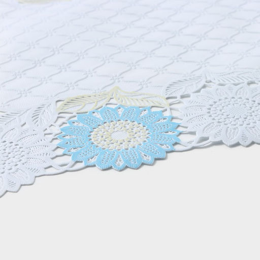 Цена за 12 шт. Салфетка ажурная для стола «Подсолнухи», 45×30 см, жёлто-голубая