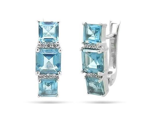 Серьги из серебра топаз, Сара