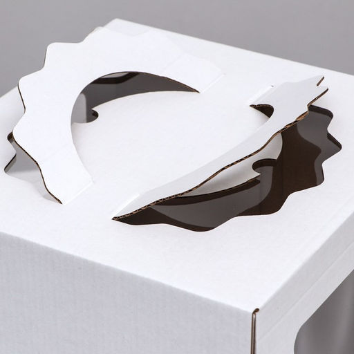 Цена за 5 шт. Кондитерская упаковка Квадрат, 2 окна, белая, 24 х 24 х 26 см - UPAK LAND фото 3