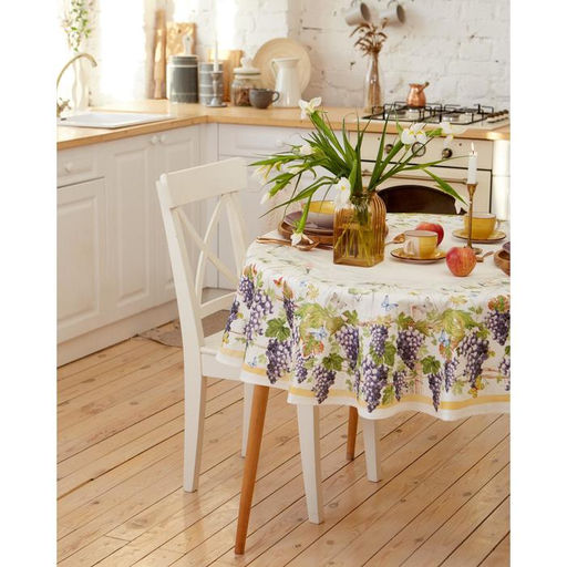 Скатерть «Этель» Provence, d=220 +/- 3 см, 100% хлопок, саржа 190 г/м²