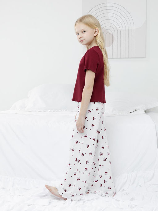 МП 1669/бордовый 1934 Н254 пижама для дев