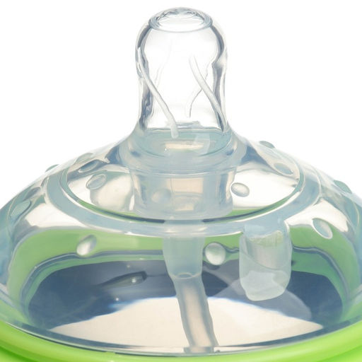 Бутылочка для кормления M&B, широкое горло Ø70 мм, от 6 мес, 250 мл, с ручками, силиконовая колба, зеленый