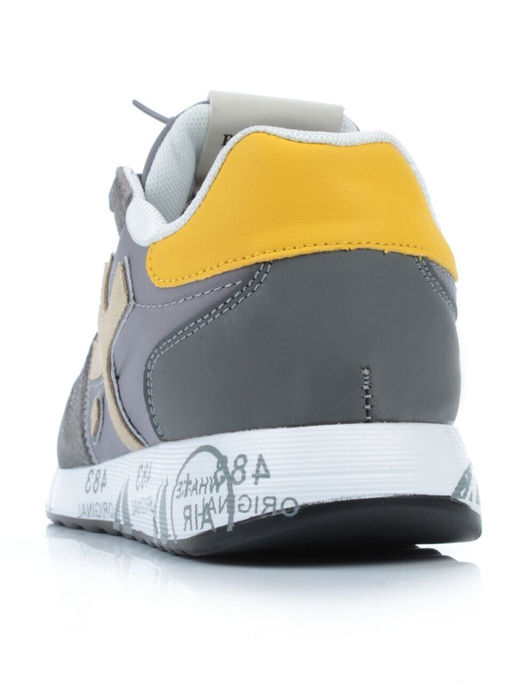 03-A1037-3 GRAY Кроссовки мужские (натуральная замша, текстиль) - No name фото 5