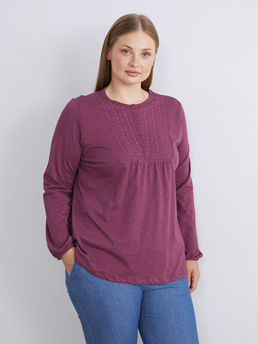 Bisiklet Yaka Nak??l? Bluz