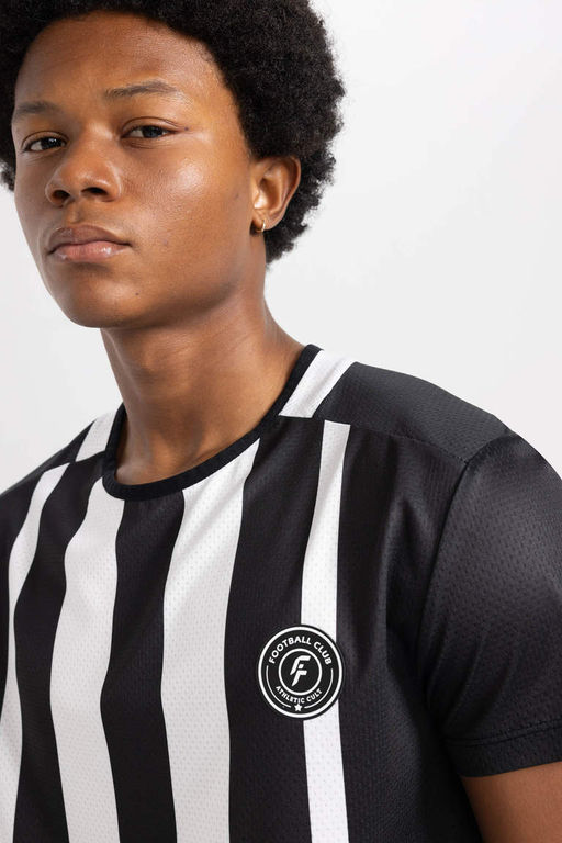 DeFactoFit Стандартная посадка Спортивная футболка с круглым вырезом и короткими рукавами с принтом  фото 4