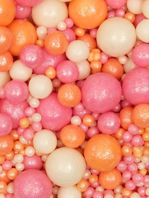 Цена за 2 шт. Кондитерская посыпка с мягким центром Жемчуг персиковый, розовый, белая, 50 г