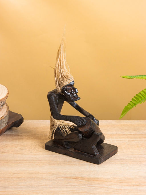 Сувенир «Абориген музыкант», 12×8×14 см, дерево