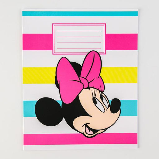 Цена за 10 шт. Тетрадь в линейку 12 листов, 5 видов МИКС, обложка мелованная бумага, «Минни Маус»