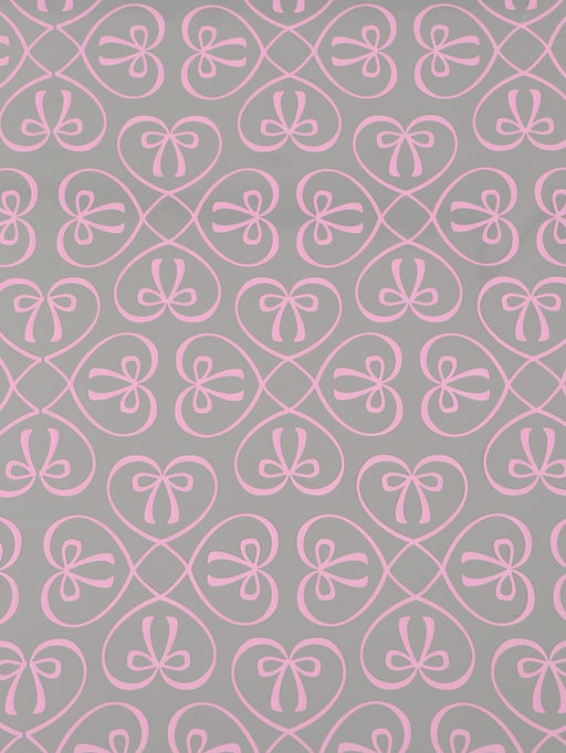 Плёнка для цветов «Бантики», прозрачная/розовая, 0.6×9.3±5% м, 40 мкм, 200 г