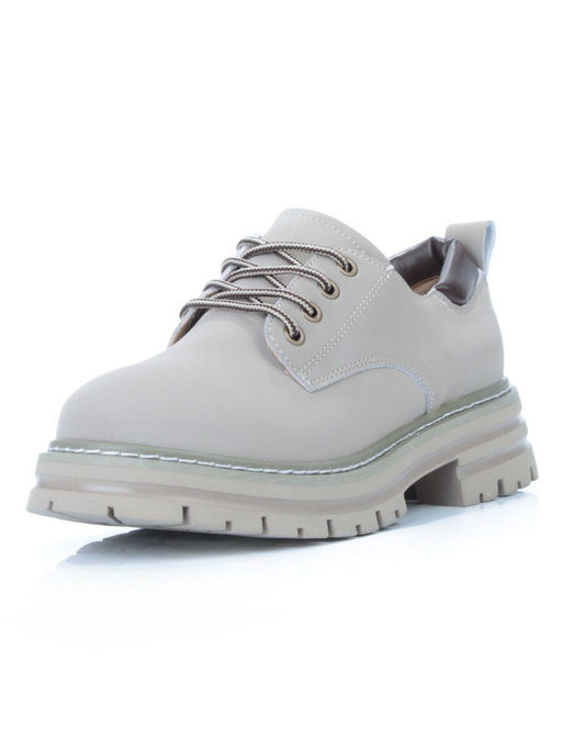 03-P8204-3 GRAY/BEIGE Полуботинки женские (натуральная кожа, нубук) - No name фото 7