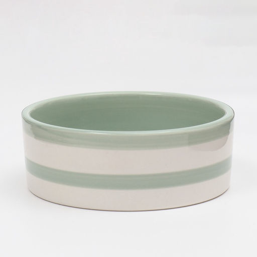 Миска керамическая След 300 мл - 12.512.54.5 см, зелёная/белая - Пижон фото 3