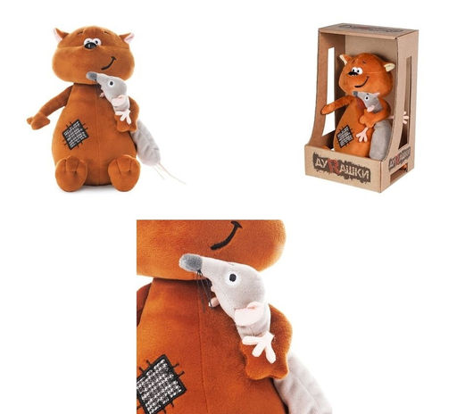 Мягкая игрушка "ДуRашки. Котэ и Мышка" 25см (MT-MRT-D04202301-25) в инд. коробке