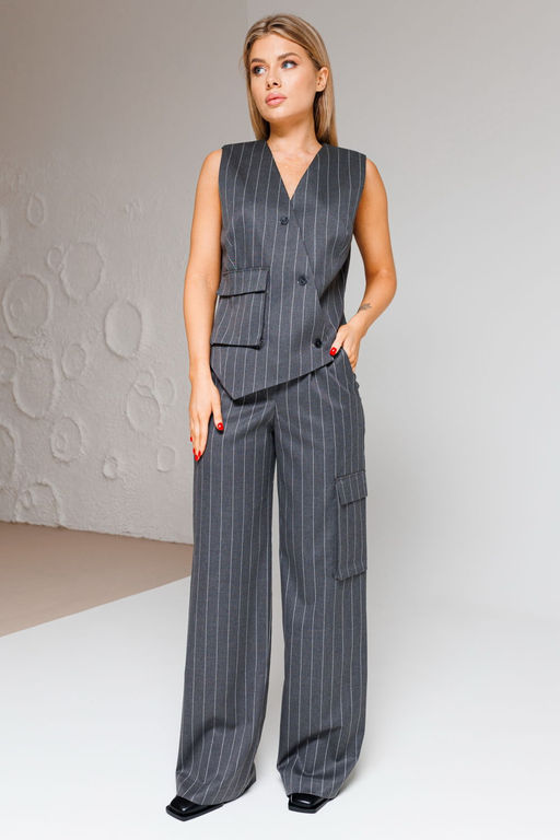 Костюм AmberA 2054 серый полоска  фото 5