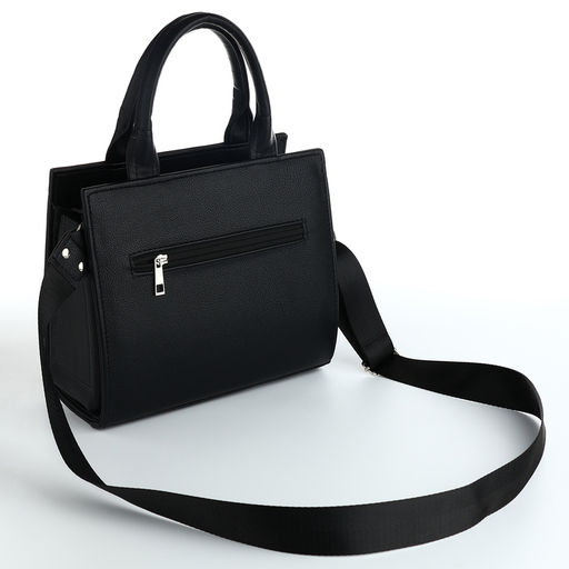 Сумка женская тоут TEXTURA на молнии, 25×12×22 см, чёрный