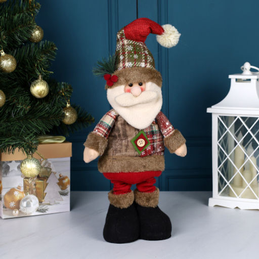 Новогоднее украшение Дед Мороз+бантик на телескопических ножках 38-48 см / Е148 /уп 60/ - Галеонтрейд фото 7