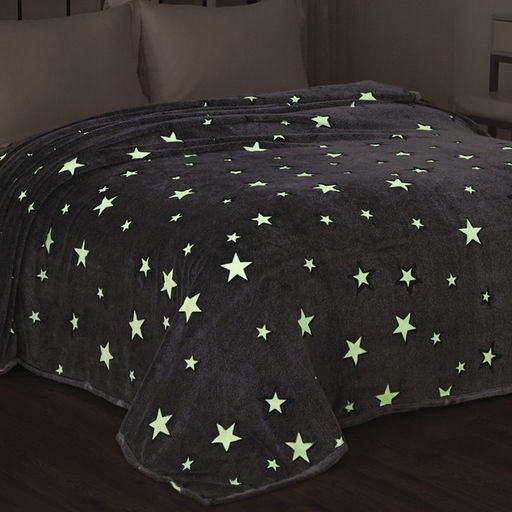 Плед светящийся Фри дом Звездный 150х200см, аэрософт 190гм, пэ100% - Павлина фото 2