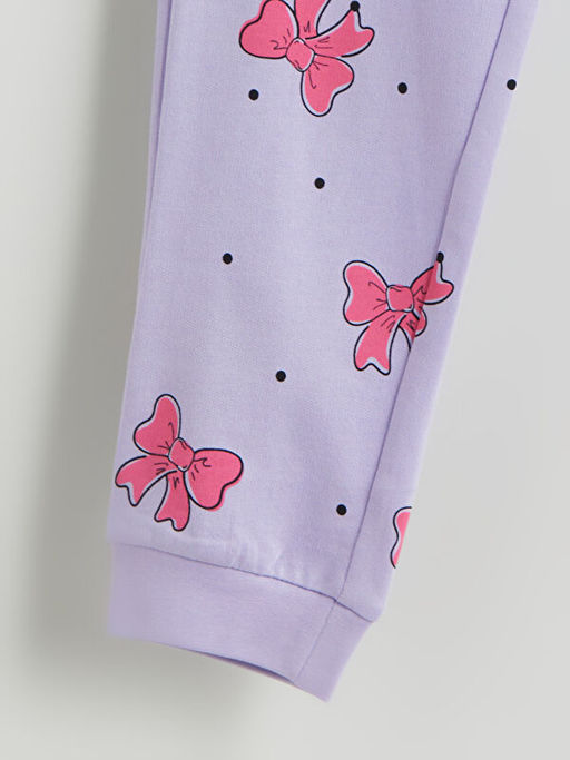 Beli Lastikli Fiyonk Desenli K?z ?ocuk Pijama Alt