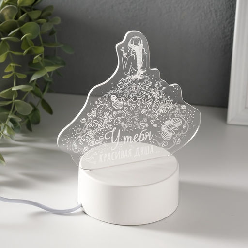 Светильник 3D RISALUX Красивая душа, LED-ночник, RGB, от сети  фото 7