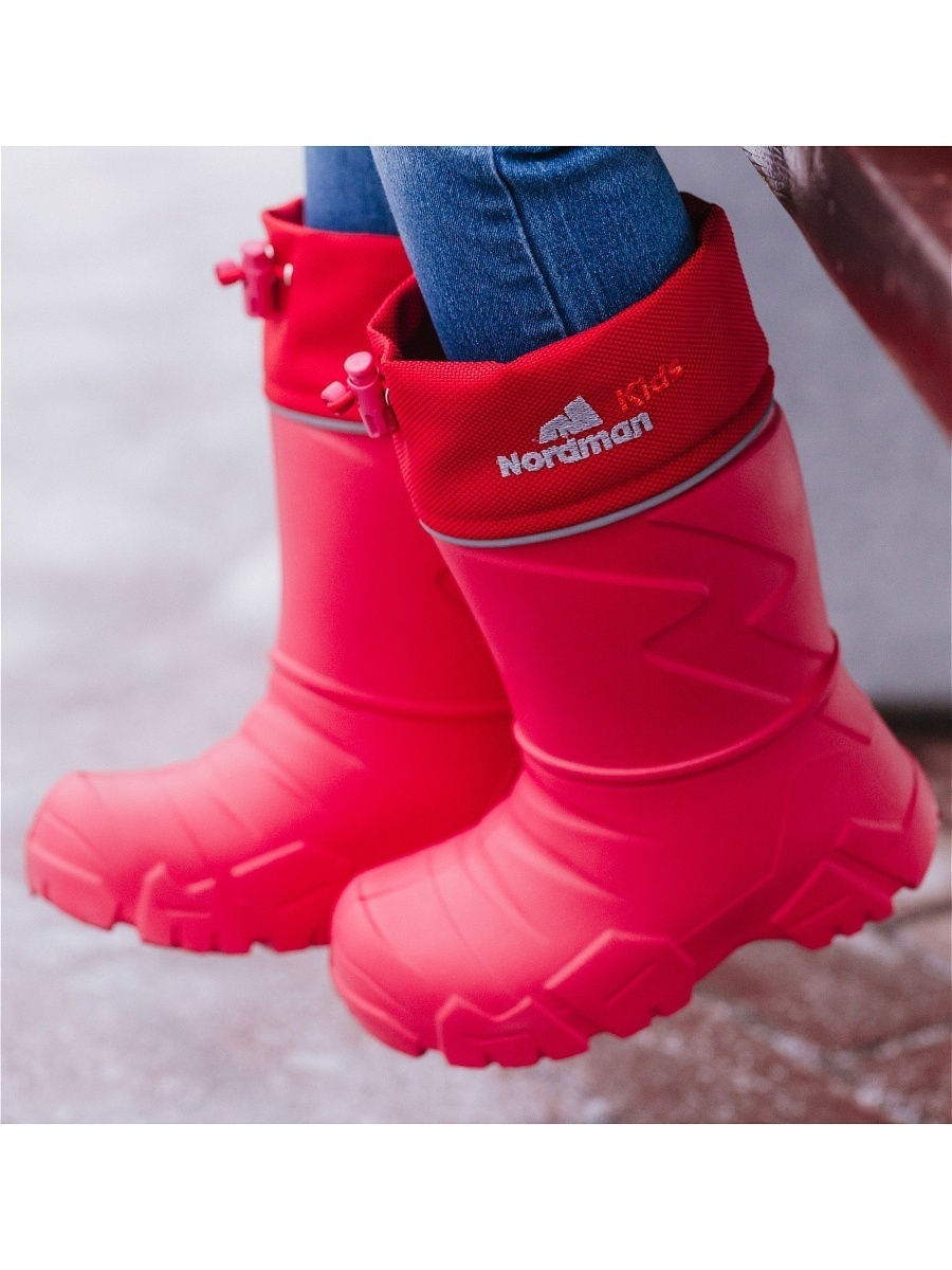 Сапоги детские Nordman Kids со съемным флисовым утеплителем лайм  фото 74