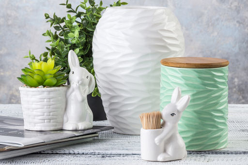 Вазочка п/зубочистки 6,5*4,5*10 см "Кролик-Зайчик" + зубочистки