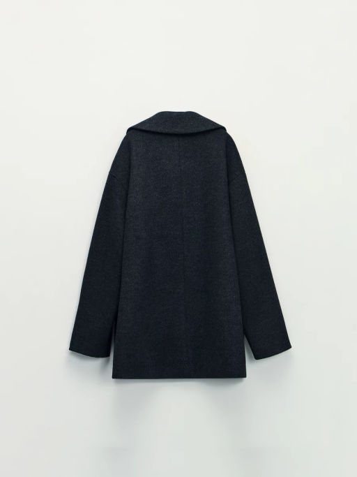 Двубортное полупальто свободного силуэта / Zarina фото 3