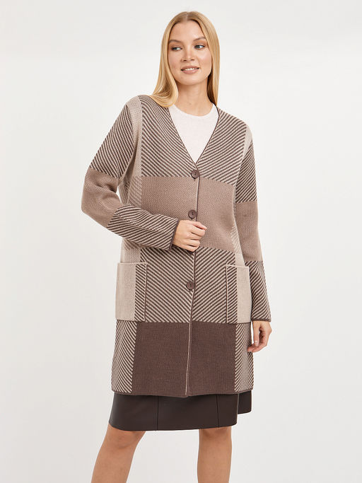 кардиган женский удлиненный в крупную клетку - Glenfield фото 2