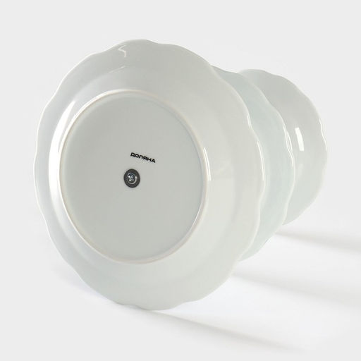 Этажёрка для фруктов и десертов Доляна «Дымка», 3 яруса, d=15.5/17/23 см, керамика, белая