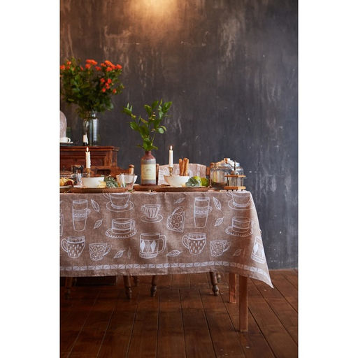 Скатерть Доляна Cup of tea 180х144 см, 100% хлопок, 164 г/м2  фото 6