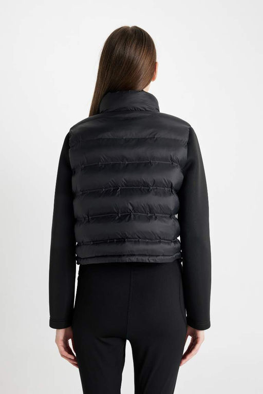 Пуховик стандартного кроя с воротником-стойкой - Defacto фото 6