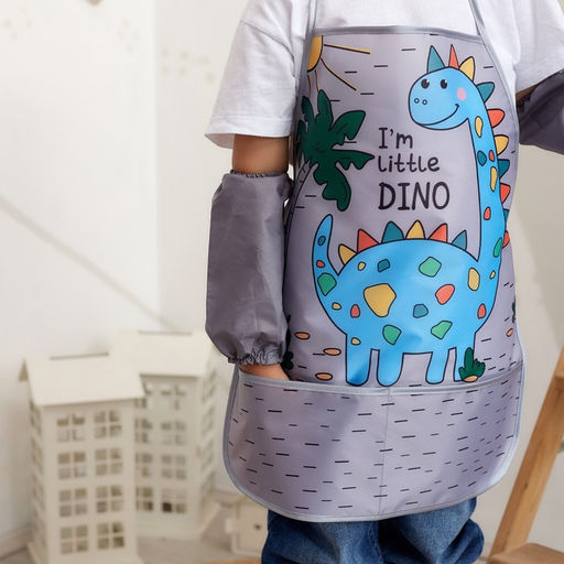 Набор детский для творчества Этель Little dino фартук 49 х 39 см и нарукавники  фото 2