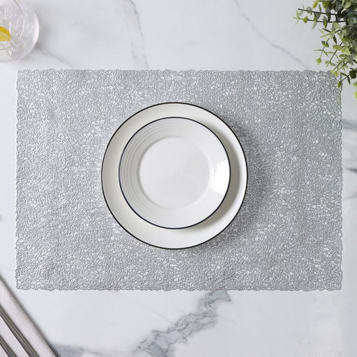 Салфетки сервировочные на стол Доляна «Соломка», 30×45 см, 4 шт., серебряные