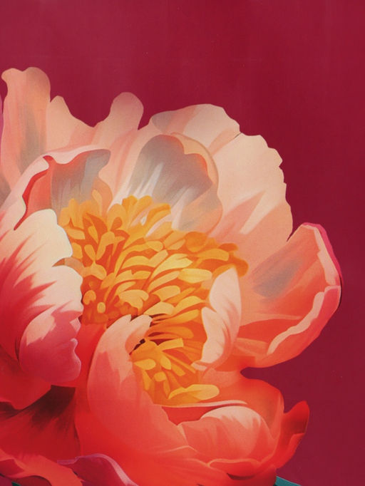 Пакет подарочный ламинированный «Пион», бордовый, 18×22.3×10 см