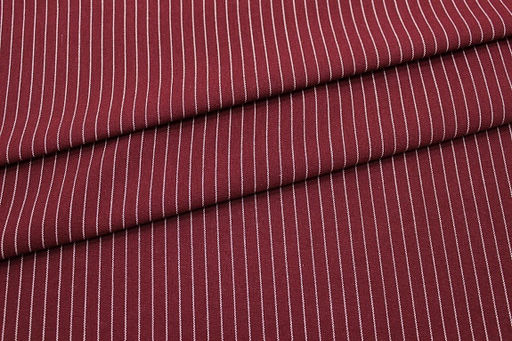 Пестрядь Средняя полоска на бордово-вишневом, ш.1.4м, хлопок-95%, п/э-5%, 140гр/м.кв - Купава фото 4