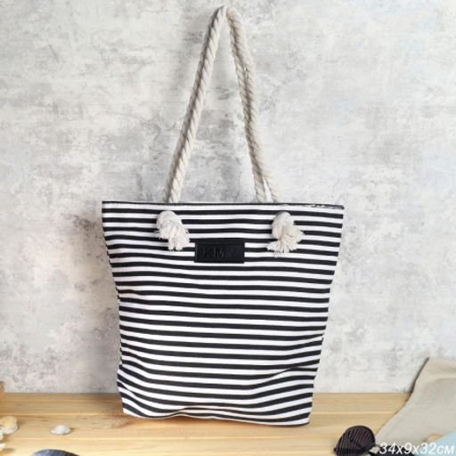 Сумка пляжная на молнии 34x32x9 см / JN002/3 /уп 1/50/черная