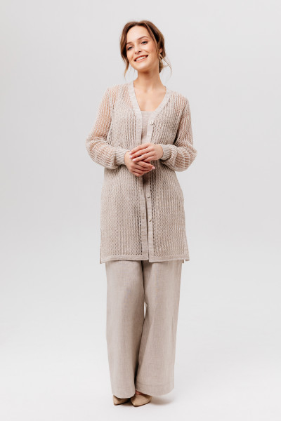 лен 100% Кардиган - Синий лен фото 4