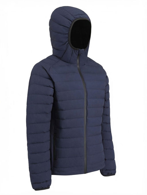 Куртка мужская стёганая с капюшоном с графеновой подкладкой темно-синего цвета 9623_1TS
