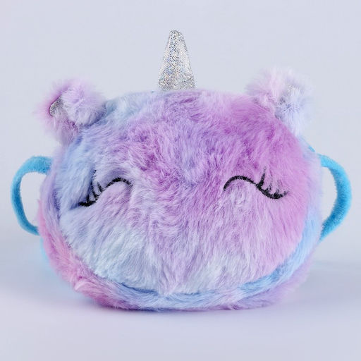 Плюшевая сумочка «Единорог» на шнурке, сиреневая